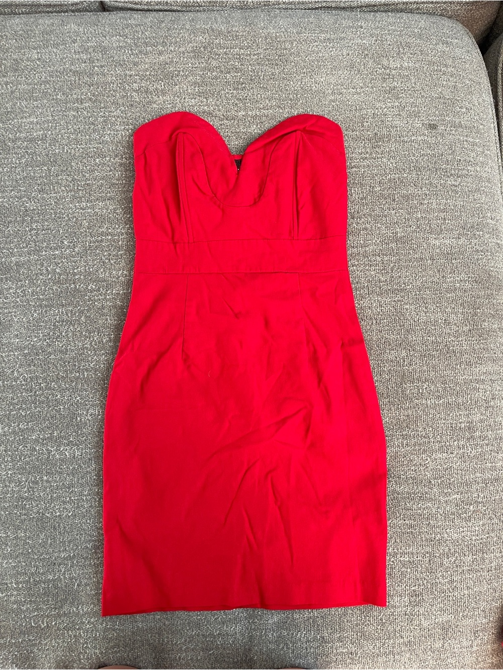 Strapless Red Bodycon Mini Dress